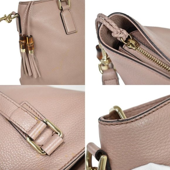 Authenticity Guaranteed GUCCI GG Logo 2Way Shoulder Hand Bag Bamboo Fringe - Picture 11 of 16